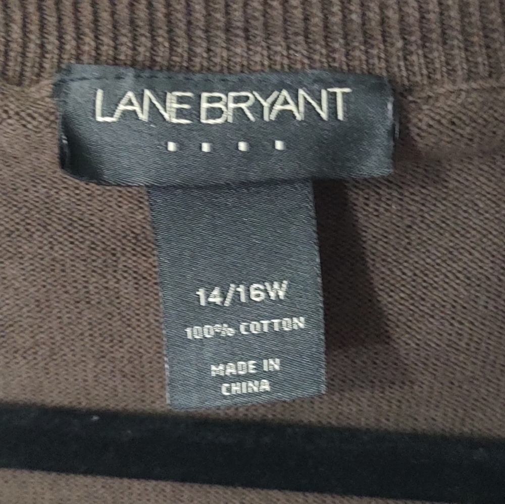 Lane Bryant Brown Open Short Sleeve Shrug Size 14/16 - Picture 7 of 11